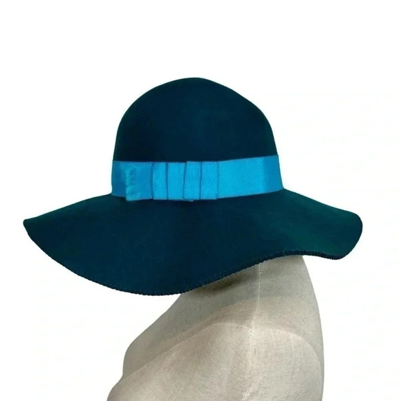 NEW NWT Lola Hats of NY Pinked Fedora 7199 100% Rabbit Hair Wool in Peacock - Picture 3 of 14